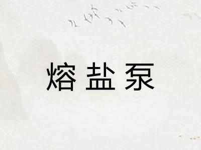 熔盐泵
