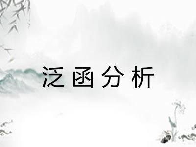 泛函分析