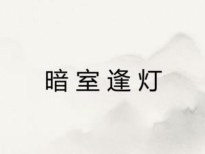 暗室逢灯