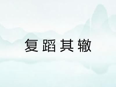 复蹈其辙