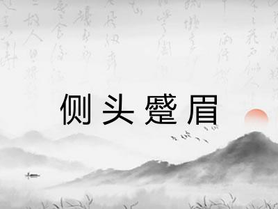 侧头蹙眉