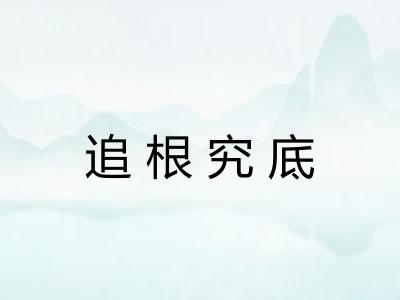 追根究底