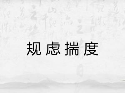 规虑揣度