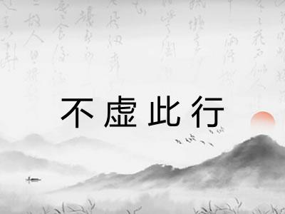 不虚此行