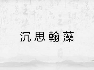 沉思翰藻
