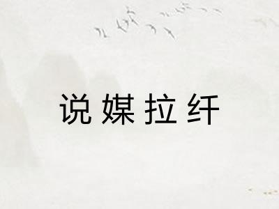说媒拉纤