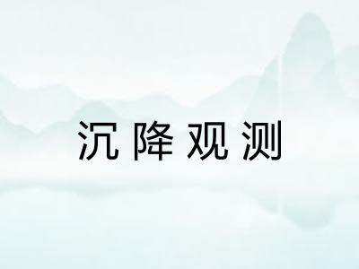 沉降观测