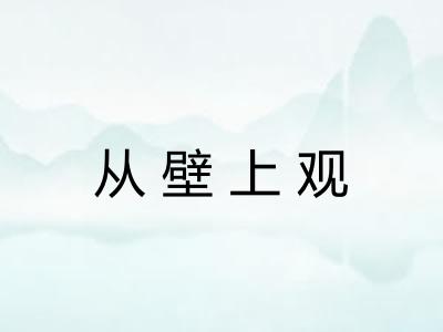 从壁上观