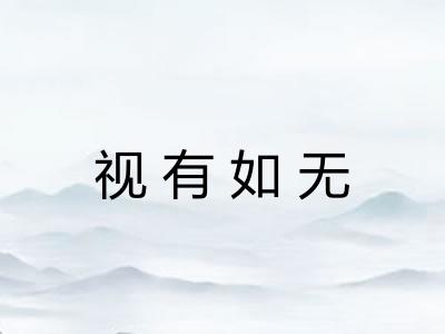 视有如无