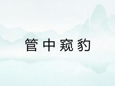 管中窥豹