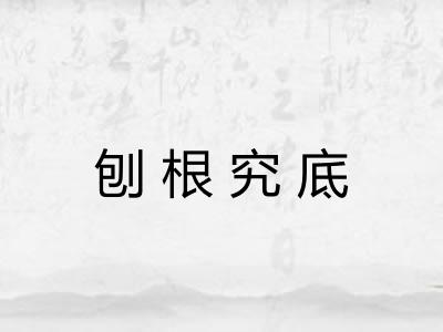 刨根究底