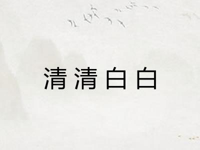 清清白白