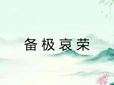 备极哀荣