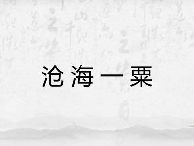 沧海一粟