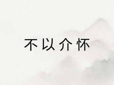 不以介怀