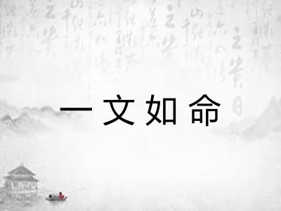 一文如命