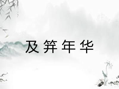 及笄年华