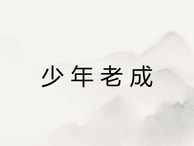 少年老成