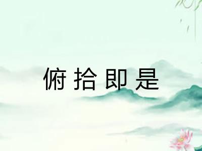 俯拾即是