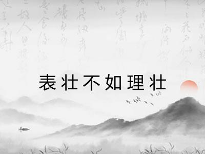 表壮不如理壮